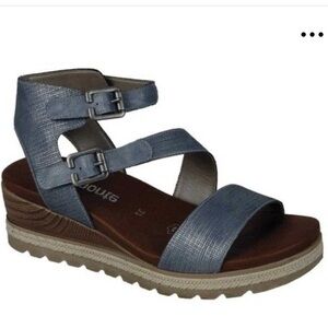 Remonte Blue Metallic Strappy Sandals